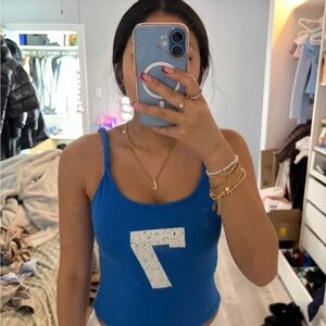 Blue Tank Top with Number 7